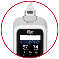 Close up of device display.